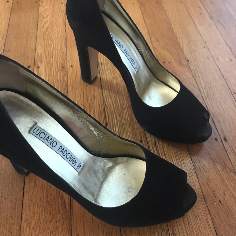 Luciano Padovan Black Suede Platform Pump